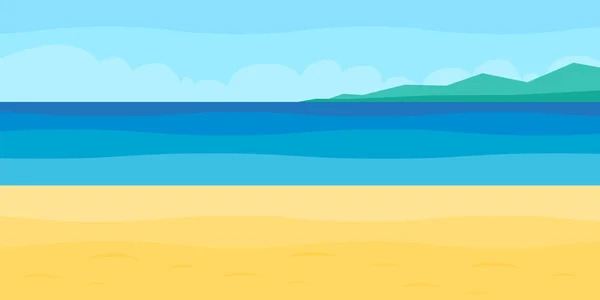 Sea panorama, pláž vektorové pozadí — Stockový vektor