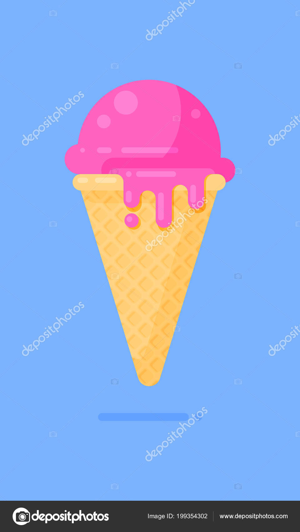 Cartoon cute ice cream