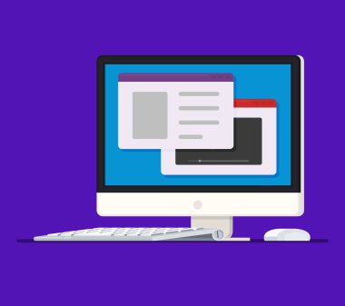 Vektör düz bilgisayar monitörü