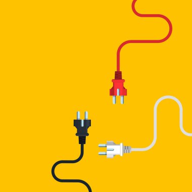 Bir fiş ile bir elektrik prizine simgesi. Modern vektör çizim
