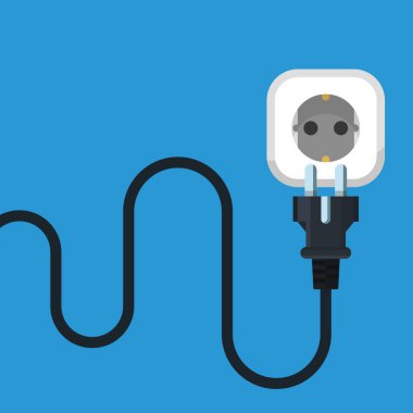 Bir fiş ile bir elektrik prizine simgesi. Modern vektör çizim