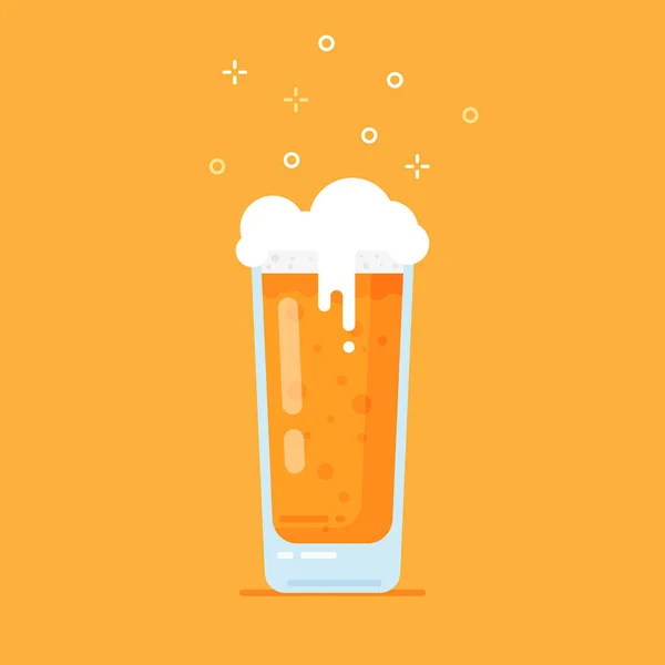 Stylizované pivní sklo. Plochý ikona. — Stockový vektor