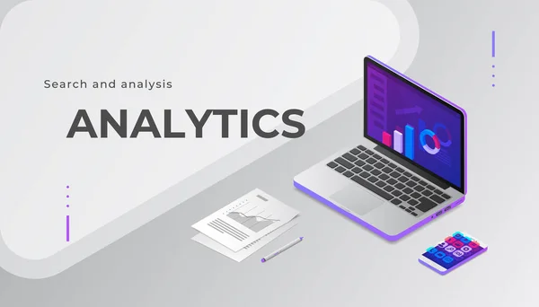 Büyük veri kavramı. İzometrik vektör çizim