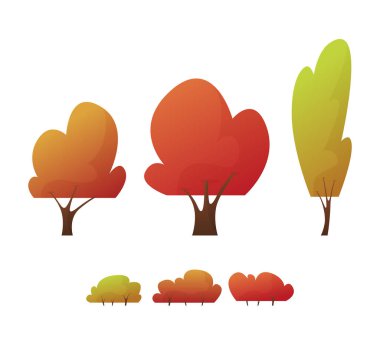 Ağaç izole karikatür. düz