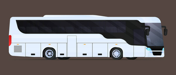 Большой туристический автобус. Плоская векторная иллюстрация
