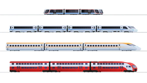 Yolcu treni kümesi. Metro ulaşım yeraltı tren. Metro tren vektör çizim