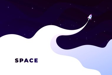 Alanı düz vektör arka plan, gezegenler ve yıldızlar. Senin metin için yer.