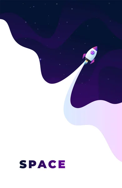 Alanı düz vektör arka plan, gezegenler ve yıldızlar. Senin metin için yer.