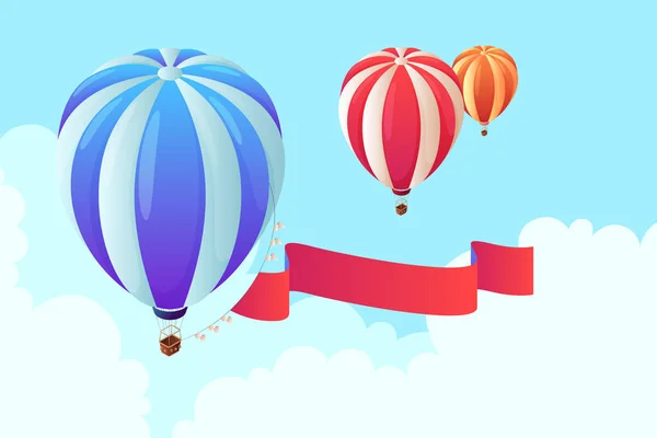 Isometrischer Heißluftballon — Stockvektor