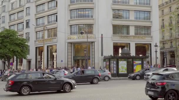 París Francia Junio 2018 Entrada Tienda Moda Lujo Louis Vuitton — Vídeos de Stock