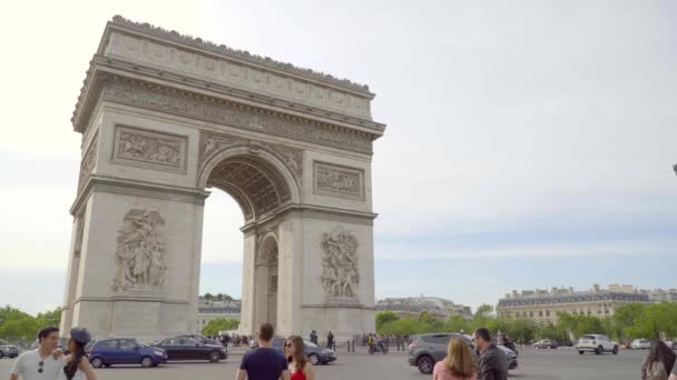 Paris França Junho 2018 Arco Triunfo Avenida Dos Campos Elísios — Vídeo de Stock