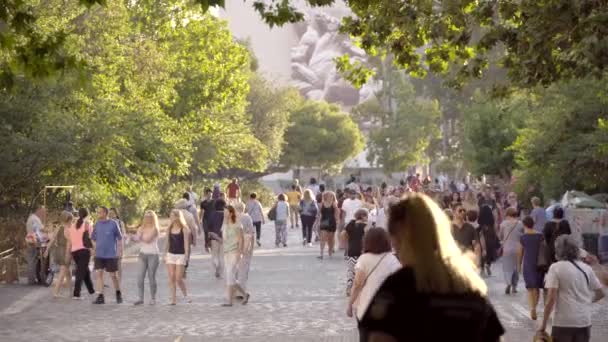 Atenas Grecia Junio 2018 Gente Que Camina Centro Ciudad — Vídeos de Stock