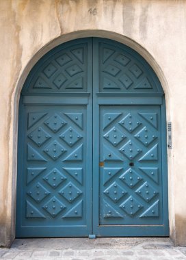 Güzel mavi vintage kapı ayrıntıları
