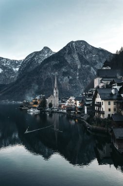 Salzburg, Avusturya, geleneksel Avusturya ahşap köy, Unesco Dünya Kültür Mirası tarafından Hallstatt