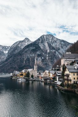 Salzburg, Avusturya, geleneksel Avusturya ahşap köy, Unesco Dünya Kültür Mirası tarafından Hallstatt