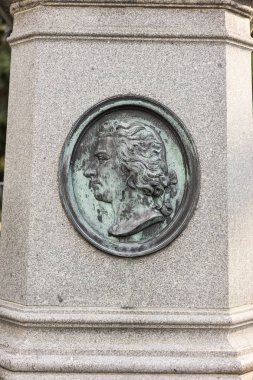 Vienna, Avusturya -, 19 Ocak 2016: Wolfgang Amadeus Mozart Merkez mezarlığı Türbesi. s en büyük Mezarlıklar Dünya ve en ünlü mezarlığı Viyana'biri ' ın