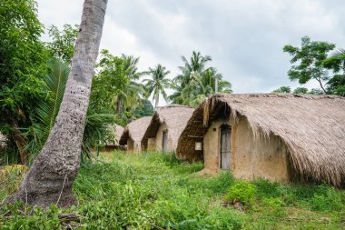 Thatchings tekne ile çatı Baicha Köyü, Hainan, Çin şeklinde