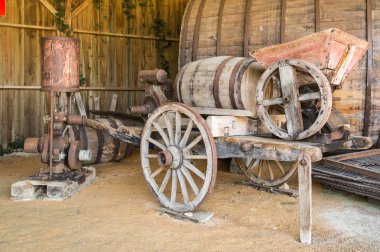 Old Grinder of apple for the making of cider and calvados, Brittany, France clipart
