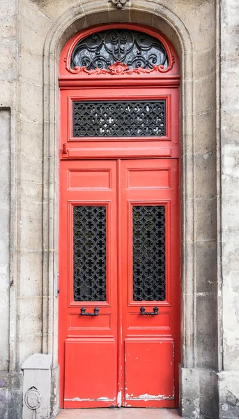 Belos Detalhes Porta Vintage Vermelho — Fotografia de Stock