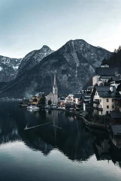 Hallstatt Door Salzburg Oostenrijk Traditionele Oostenrijkse Hout Village Unesco Werelderfgoed — Stockfoto