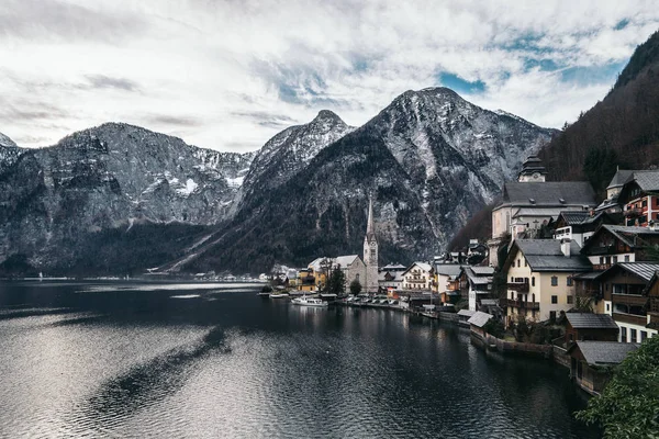 Hallstatt Door Salzburg Oostenrijk Traditionele Oostenrijkse Hout Village Unesco Werelderfgoed — Stockfoto