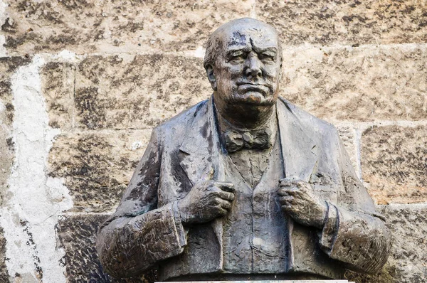 Praga Repubblica Ceca Febbraio 2015 Statua Commemorativa Winston Churchill Nella — Foto Stock