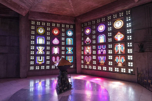 Baccarat France June 2016 Interior Saint Remy Church Illuminated Colorful — Stock Photo, Image