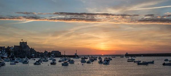 Barfleur Wschodzie Słońca Normandia Francja — Zdjęcie stockowe