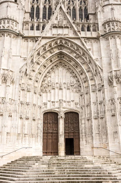 Ворота Готическом Стиле Собора Святого Пьера Бове Франция — стоковое фото