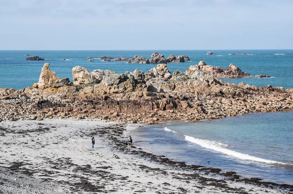 Pobřeží Mnoha Ostrůvky Plougrescant Brittany Francie — Stock fotografie