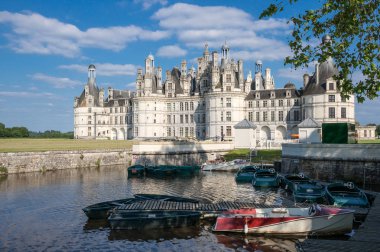 Chambord castle and its reflection near Blois, France clipart