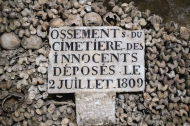 Paris catacombs kafatasları ve kemikleri