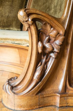 Detay ahşap sandalye, art nouveau tarzında, Nancy, Fransa