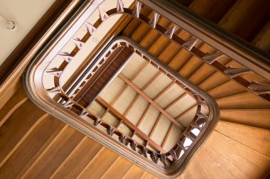 Ahşap döner merdiven eski bir bina, Nancy, Fransa