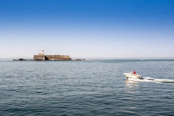 Boat Old Prison Island Cap Agde Herault France — стоковое фото