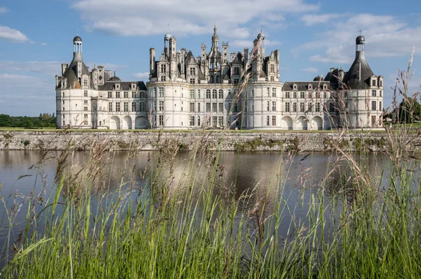 Kasteel Van Chambord Reflectie Buurt Van Blois Frankrijk — Stockfoto