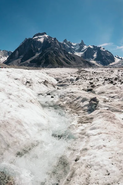 Creeks Glacier Mer Glace Chamonix Mont Blanc Haute Savoie Auvergne — Fotografia de Stock