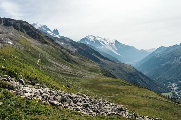 Alpine Mountains Valley Chamonix Mont Blanc Haute Savoie Auvergne Rhone — Stock Photo, Image