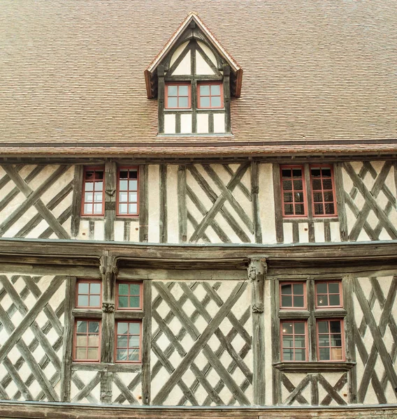 16Th Century Timber Framing House Front Chatres France — Stock Photo, Image