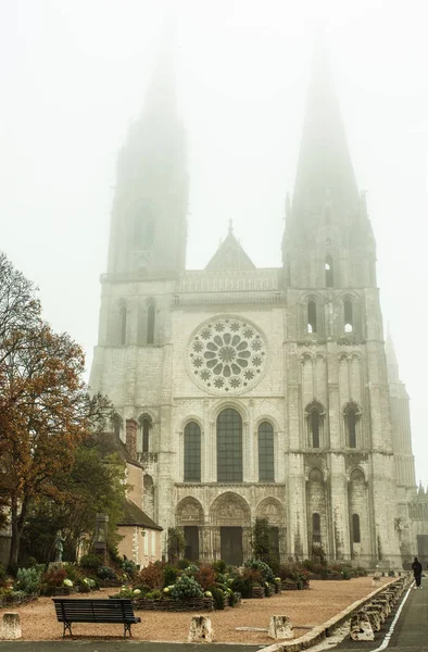 Catedral Notre Dame Chartres Nevoeiro França Eure Loir Chartres — Fotografia de Stock