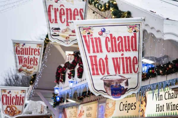 Parigi Francia Dicembre 2014 Spuntino Nei Tradizionali Mercatini Natale Degli — Foto Stock