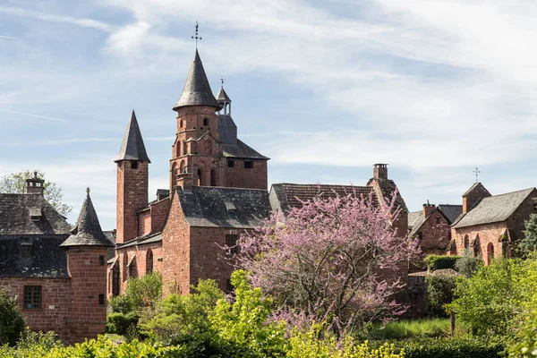 Kilisesi Saint Pierre Collonges Rouge Fransa Güzel Kırmızı Köy Collonges — Stok fotoğraf