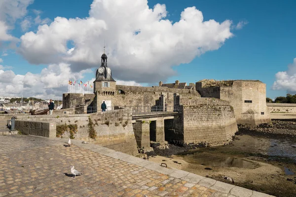 Старые Стены Ville Закрыть Старое Ядро Конкарно Бретань Франция — стоковое фото