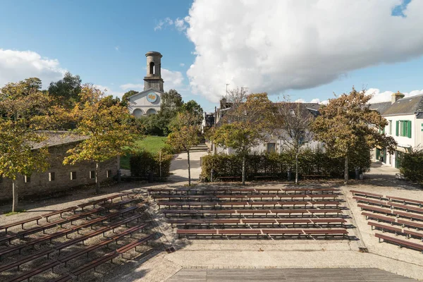 Színház Templom Ville Szoros Concarneau Bretagne Franciaország — Stock Fotó