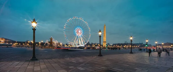 Panoramic View Ferris Wheel Luxor Obelisk Concorde Square Christmas Time — Stock Photo, Image