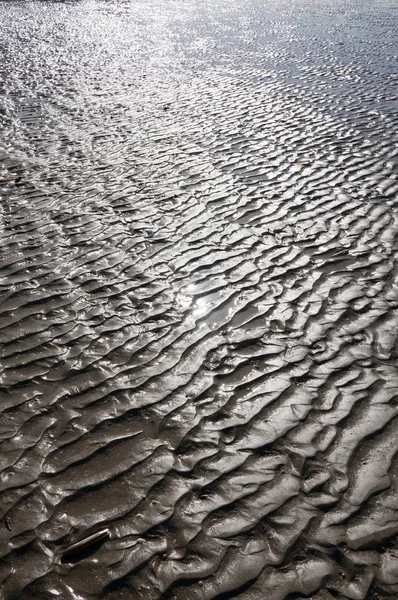 Texture Della Spiaggia Dopo Marea Riflusso — Foto Stock