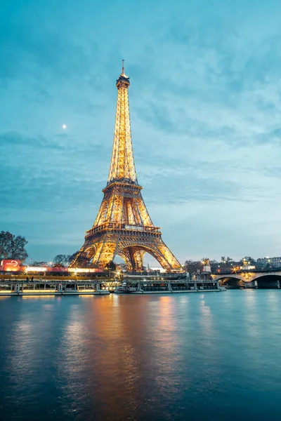 Paris Francja Grudnia 2016 Panoramiczny Widok Eiffel Tower Tour Eiffel — Zdjęcie stockowe