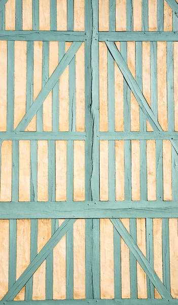 Blå Och Gul Timber Frame Bakgrund Beauvais Oise Picardie Frankrike — Stockfoto