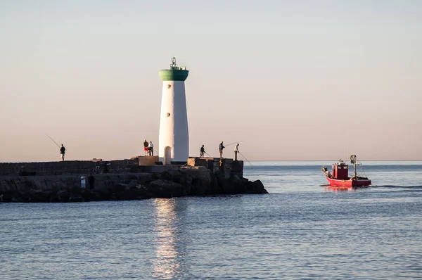 Farol Pescadores Amanhecer Grau Agde Herault França — Fotografia de Stock