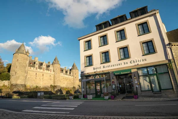 Josselin Francia Ottobre 2016 Ristorante Dell Hotel Castello Josselin Tramonto — Foto Stock